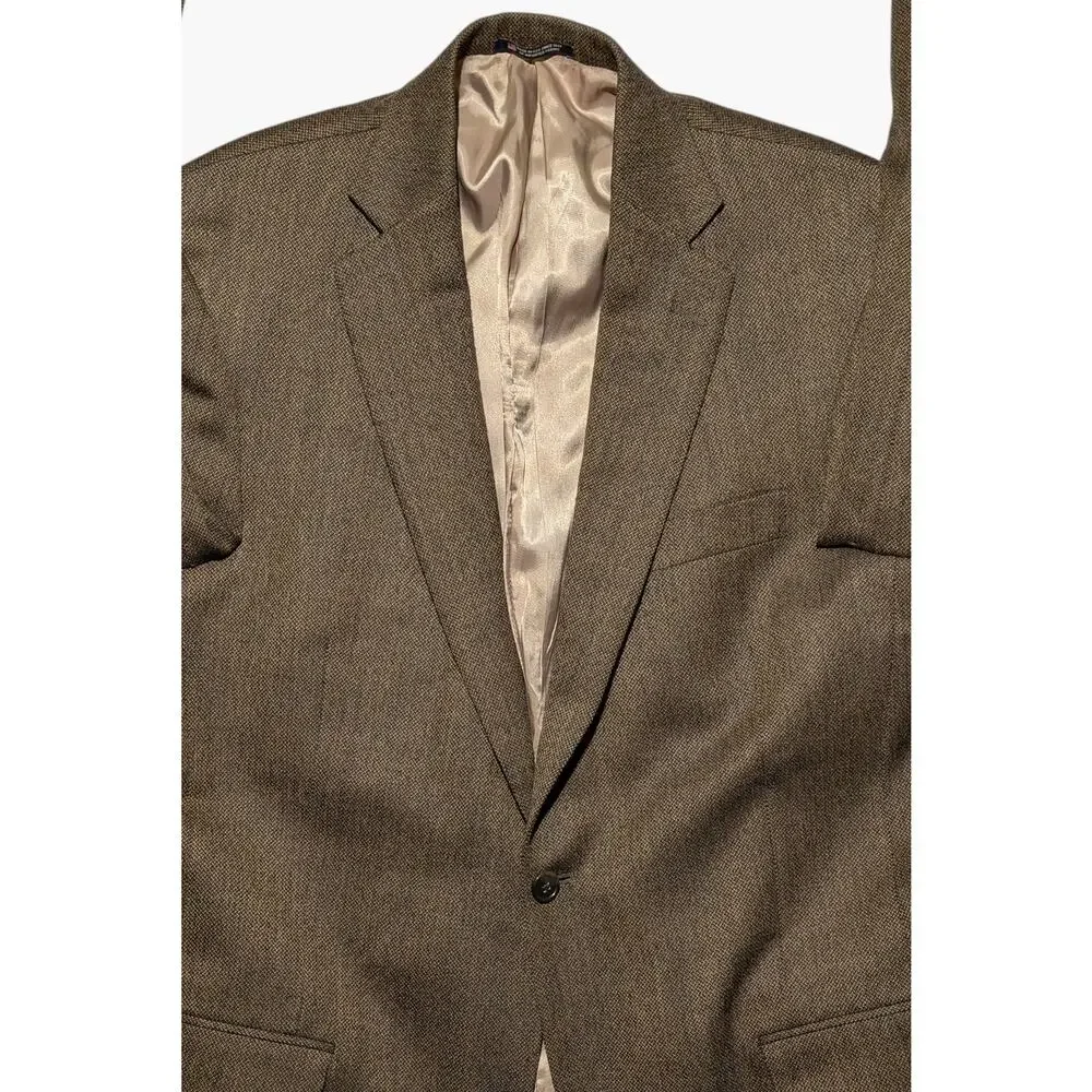 Hart Schaffner Marx Wool Tweed Blazer Mens‎ 42XL Brown USA Made Sport Coat